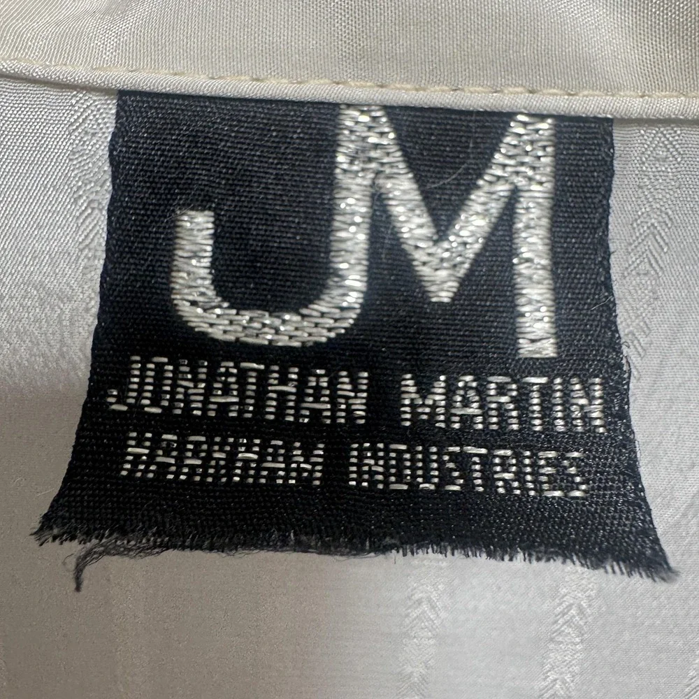 Vintage Jonathan Martin Blouse Womens‎ White Stripe Long Sleeve Top Size Medium